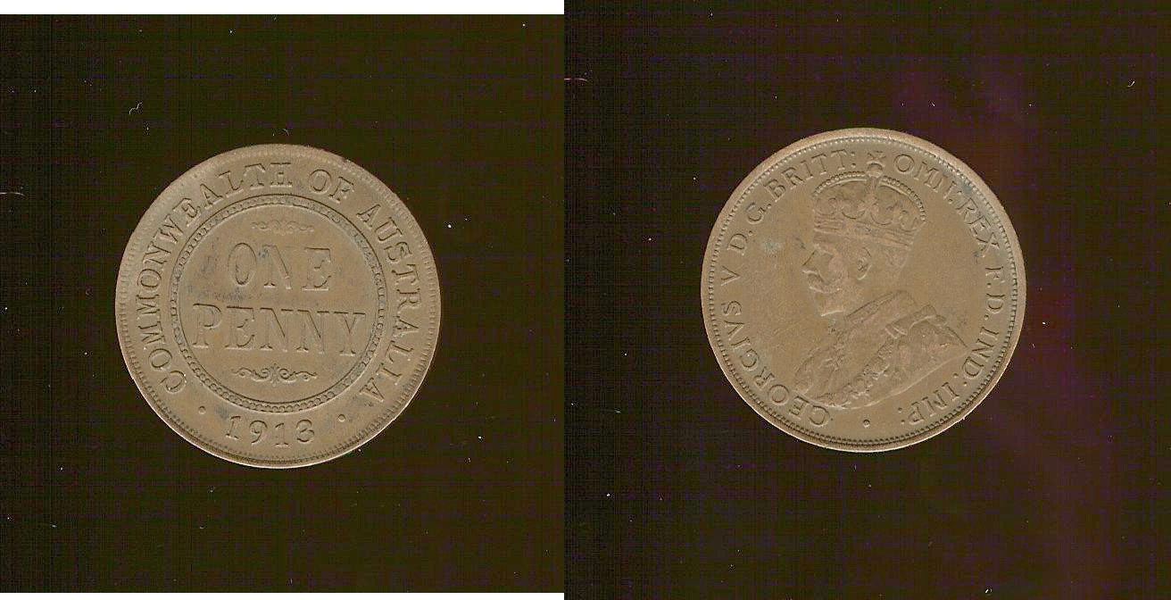 AUSTRALIE 1 Penny Georges V 1913 TTB à TTB+